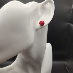 8MM Red Sea Bamboo Coral S/S Earrings